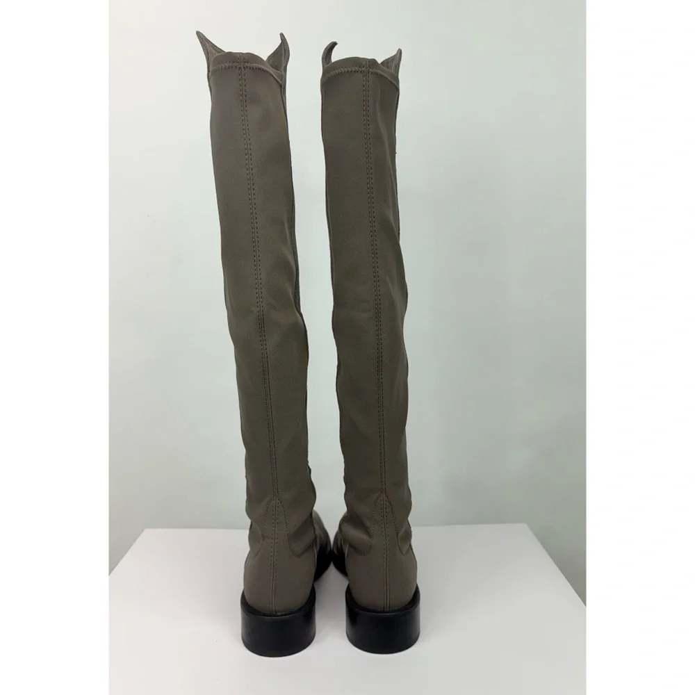 New Stuart Weitzman 5050 Bold Over The Knee Boot Grey Suede Sz 5.5